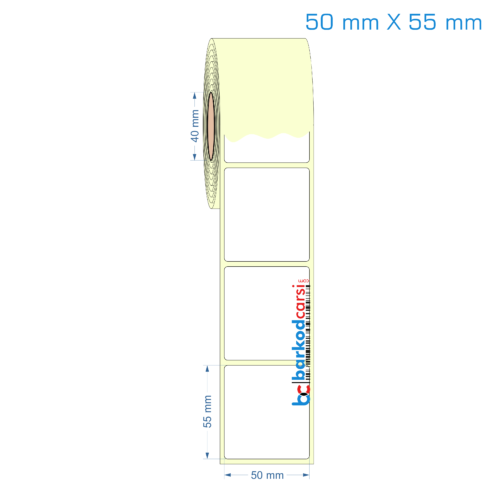 50x55 mm Etiket (Kuşe, Vellum, Eko / Lamine Termal) Fiyatları