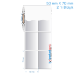 50x70 mm 2 'li Bitişik Silvermat Etiket (Fiyatı)