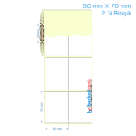 50x70 mm 2 'li Bitişik Etiket (Kuşe, Vellum, Eko / Lamine Termal) Fiyatları