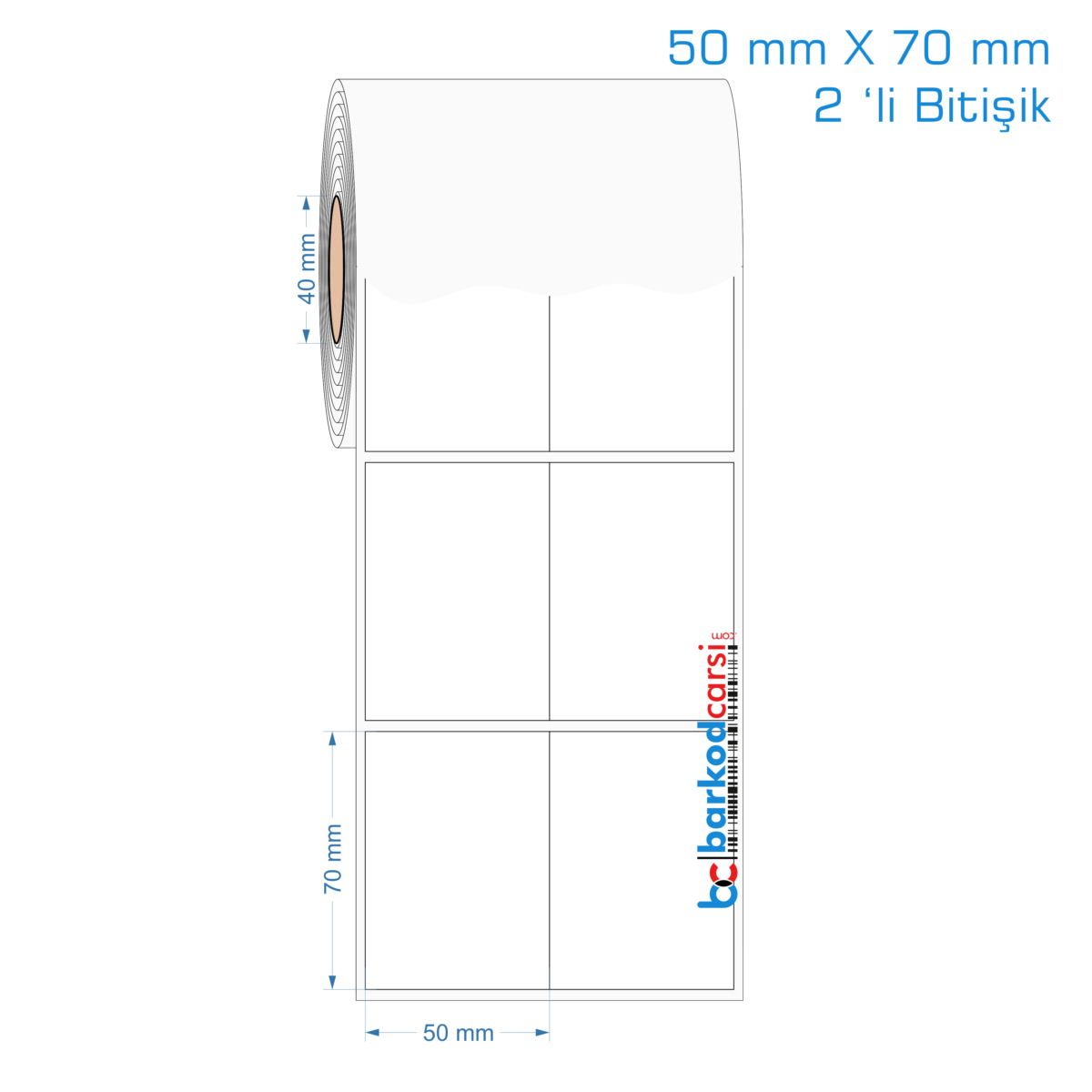 50X70 Mm 2 'Li Bitişik Opak / Mat Pp, Fastyre Etiket (Fiyatları)
