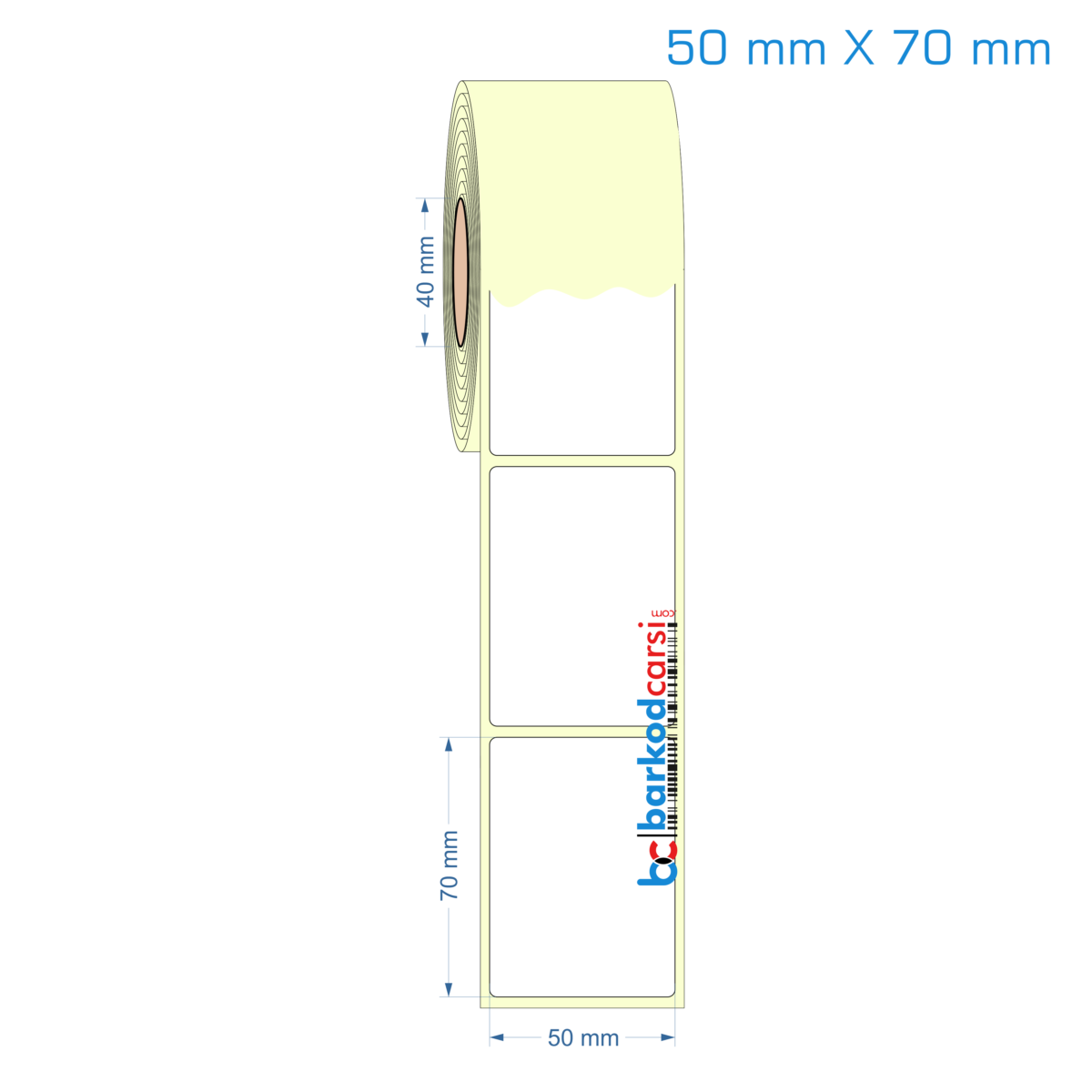 50X70 Mm Hazır Rulo Barkod Etiketi (Yapışkanlı) Kuşe / Vellum / Termal Etiket Fiyatı 50X70 Mm Etiket (Kuşe, Vellum, Eko / Lamine Termal) Fiyatları