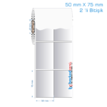 50x75 mm 2 'li Bitişik Silvermat Etiket (Fiyatı)