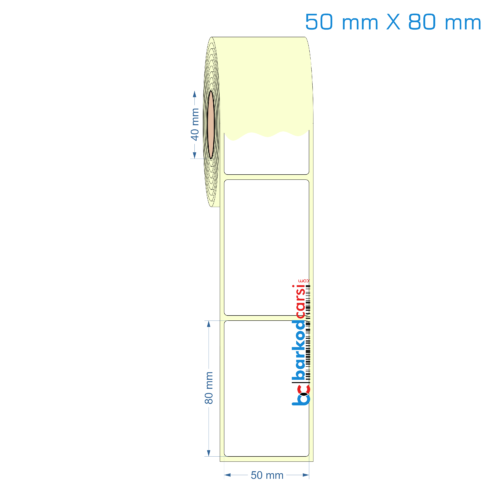 50x80 mm Etiket (Kuşe, Vellum, Eko / Lamine Termal) Fiyatları