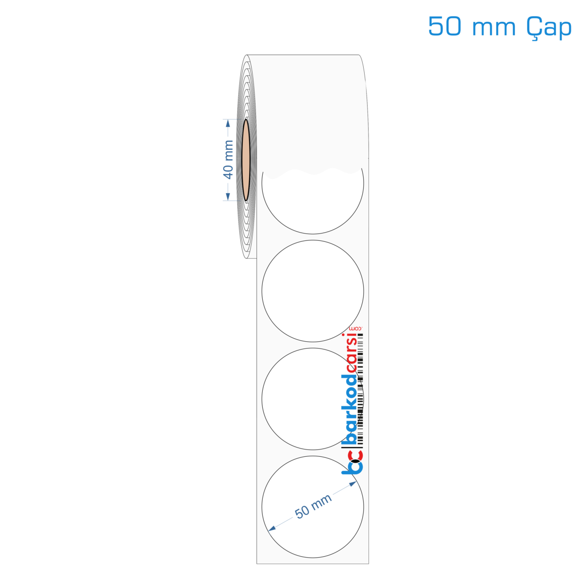 50 Mm Çap Hazır Rulo Pp Opak, Mat, Fastyre Etiketler 50 Mm Çap Opak / Mat Pp, Fastyre Etiket (Fiyatları)