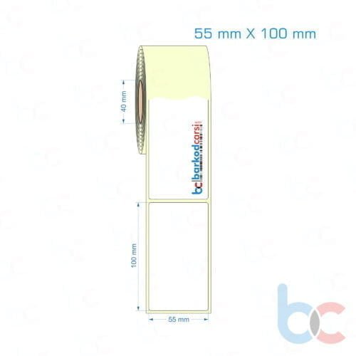 55x100 mm Etiket (Kuşe, Vellum, Eko / Lamine Termal) Fiyatları