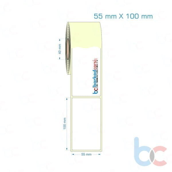 55x100 mm Etiket (Kuşe, Vellum, Eko / Lamine Termal) Fiyatları