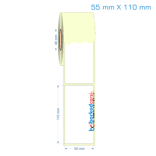 55x110 mm Etiket (Kuşe, Vellum, Eko / Lamine Termal) Fiyatları
