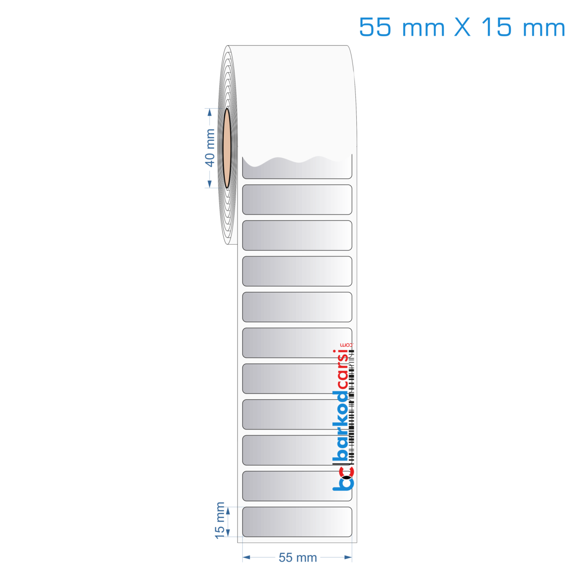 55X15 Mm Hazır Rulo Gri Alüminyum Renkli Silvermat Etiket 55X15 Mm Silvermat Etiket (Fiyatı)