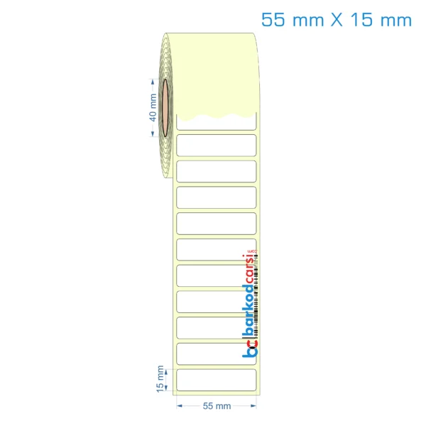 55x15 mm Etiket (Kuşe, Vellum, Eko / Lamine Termal) Fiyatları