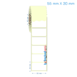 55x30 mm Etiket (Kuşe, Vellum, Eko / Lamine Termal) Fiyatları