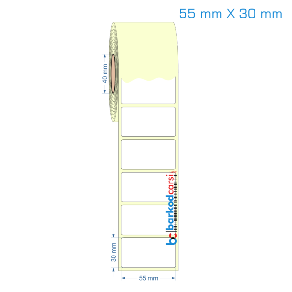 55x30 mm Etiket (Kuşe, Vellum, Eko / Lamine Termal) Fiyatları