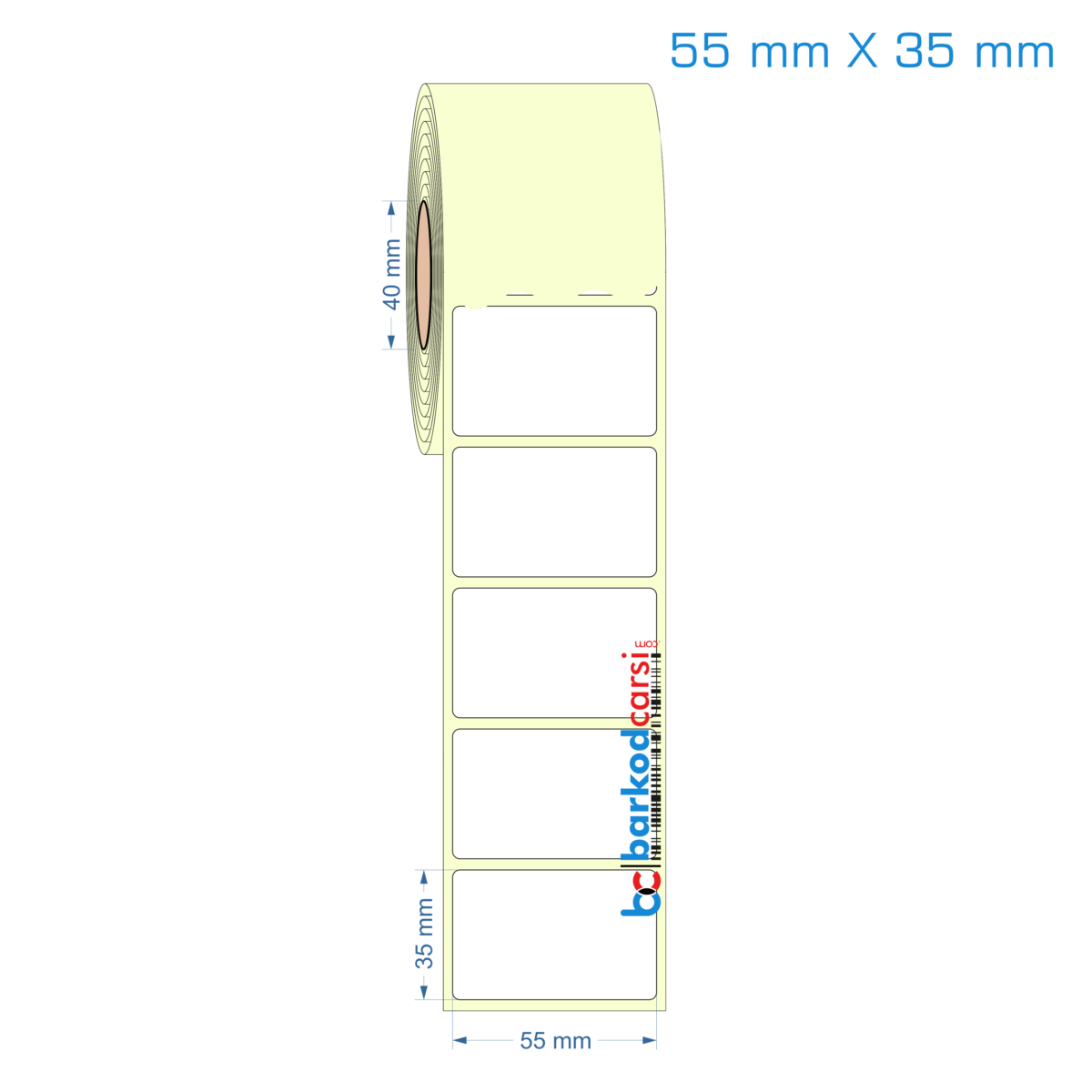 55X35 Mm Hazır Rulo Barkod Etiketi (Yapışkanlı) Kuşe / Vellum / Termal Etiket Fiyatı 55X35 Mm Etiket (Kuşe, Vellum, Eko / Lamine Termal) Fiyatları
