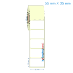 55x35 mm Etiket (Kuşe, Vellum, Eko / Lamine Termal) Fiyatları