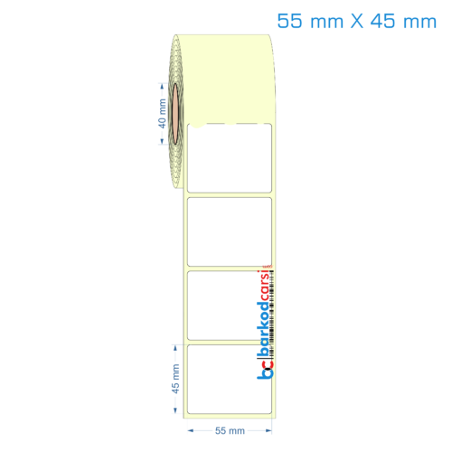 55x45 mm Etiket (Kuşe, Vellum, Eko / Lamine Termal) Fiyatları