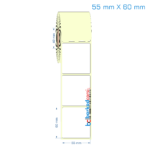 55x60 mm Etiket (Kuşe, Vellum, Eko / Lamine Termal) Fiyatları