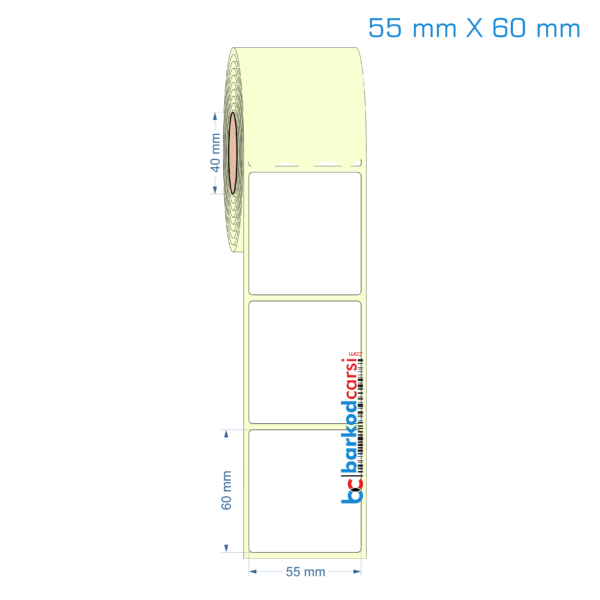55x60 mm Etiket (Kuşe, Vellum, Eko / Lamine Termal) Fiyatları