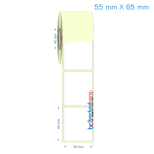 55x65 mm Etiket (Kuşe, Vellum, Eko / Lamine Termal) Fiyatları