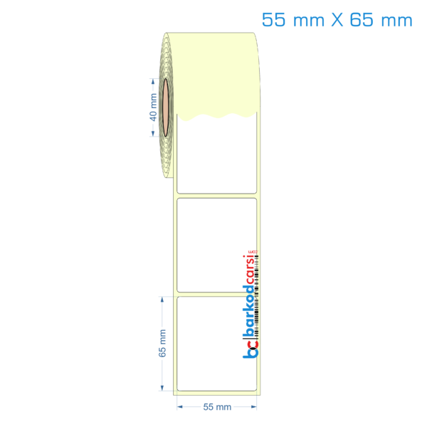 55x65 mm Etiket (Kuşe, Vellum, Eko / Lamine Termal) Fiyatları