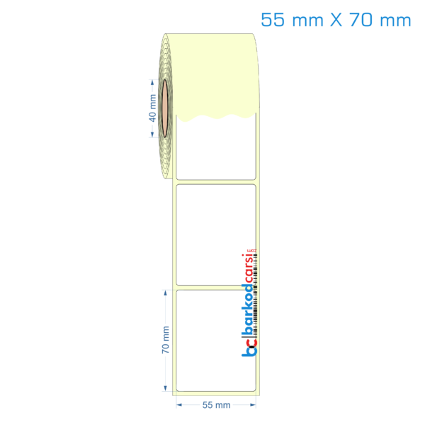 55x70 mm Etiket (Kuşe, Vellum, Eko / Lamine Termal) Fiyatları