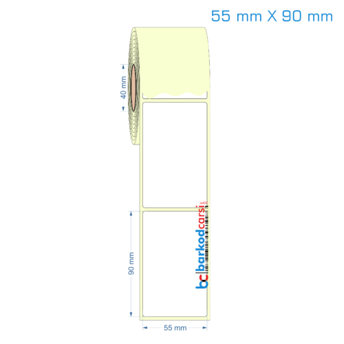 55x90 mm Etiket (Kuşe, Vellum, Eko / Lamine Termal) Fiyatları