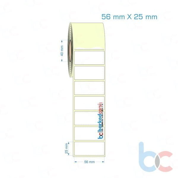 56x25 mm Etiket (Kuşe, Vellum, Eko / Lamine Termal) Fiyatları