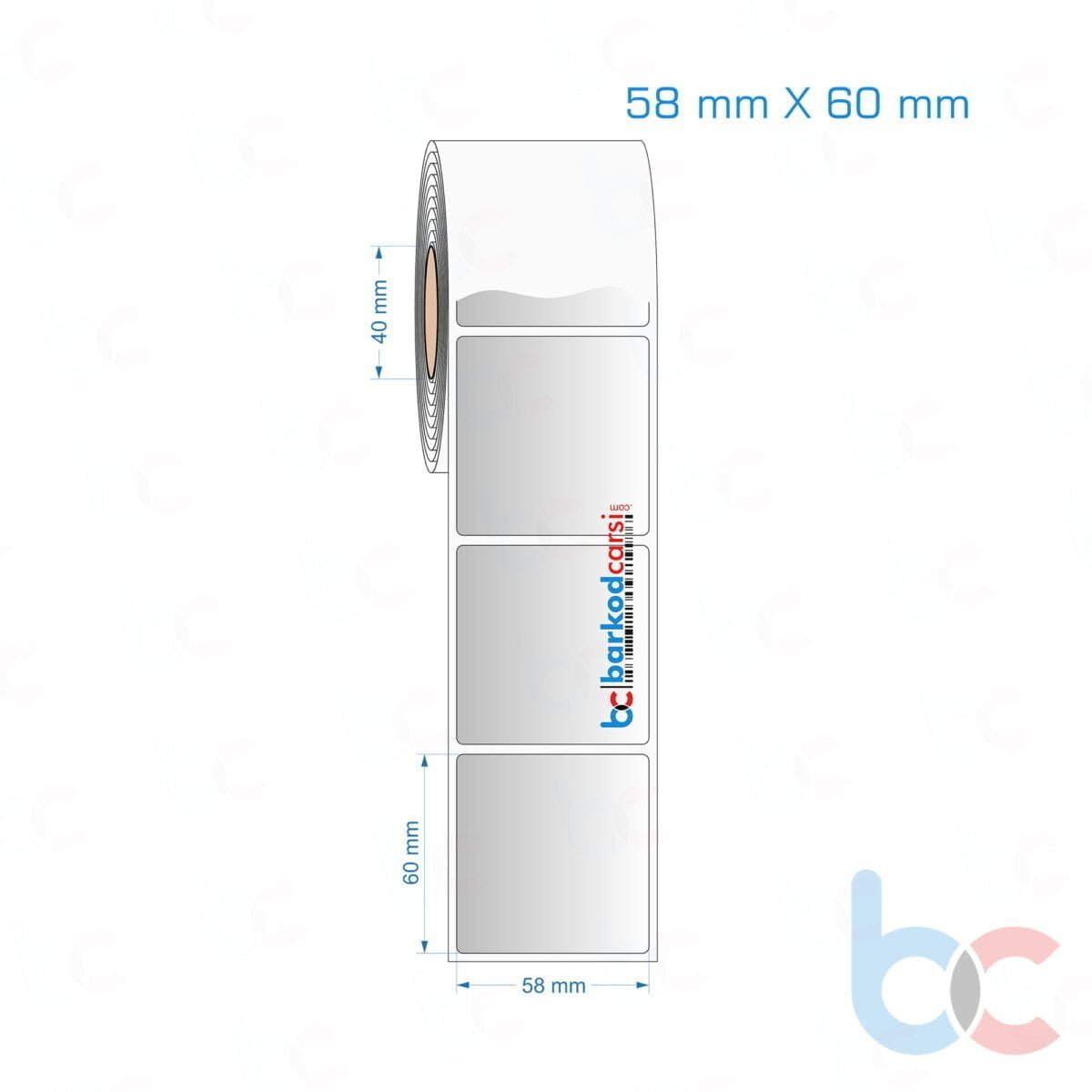 58X60 Mm Hazır Rulo Gri Alüminyum Renkli Silvermat Etiket 58X60 Mm Silvermat Etiket (Fiyatı)