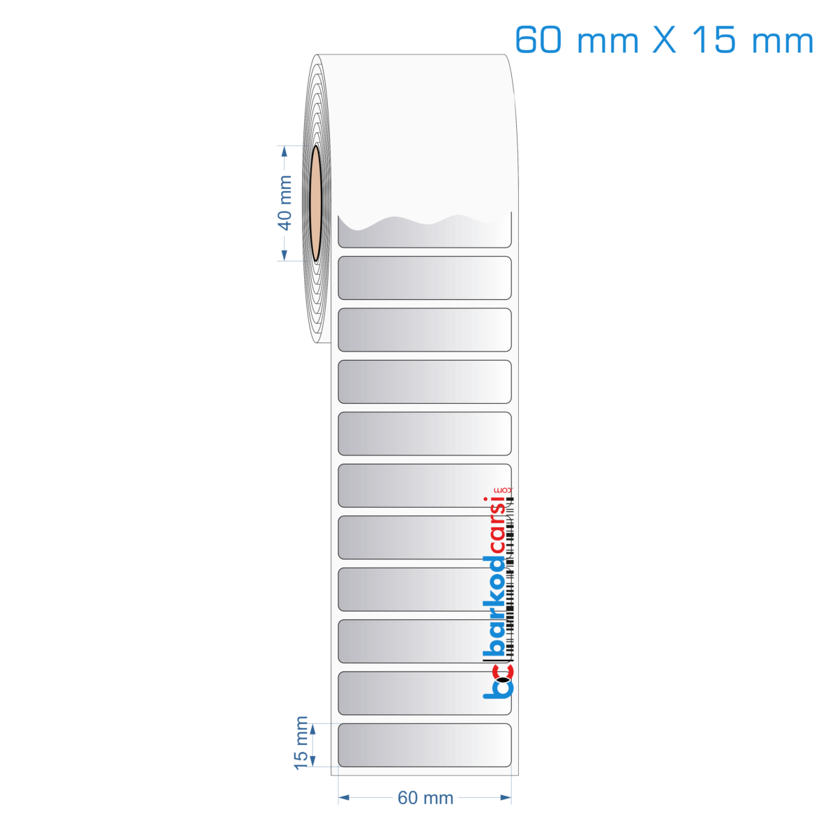 60X15 Mm Hazır Rulo Gri Alüminyum Renkli Silvermat Etiket 60X15 Mm Silvermat Etiket (Fiyatı)