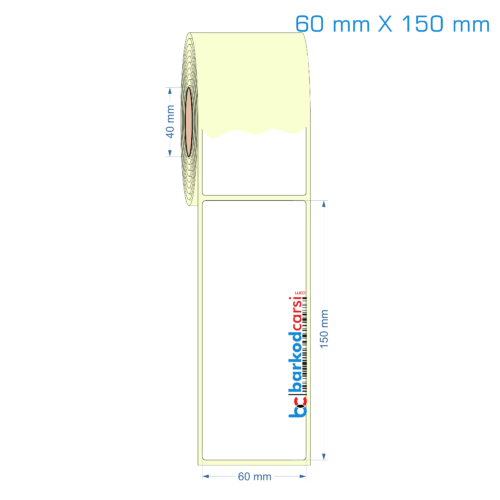 60x150 mm Etiket (Kuşe, Vellum, Eko / Lamine Termal) Fiyatları