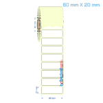 60x20 mm Etiket (Kuşe, Vellum, Eko / Lamine Termal) Fiyatları