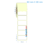 60x30 mm Etiket (Kuşe, Vellum, Eko / Lamine Termal) Fiyatları