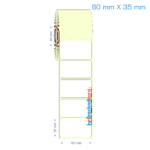 60x35 mm Etiket (Kuşe, Vellum, Eko / Lamine Termal) Fiyatları