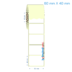 60x40 mm Etiket (Kuşe, Vellum, Eko / Lamine Termal) Fiyatları