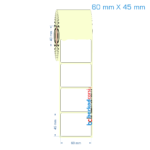 60x45 mm Etiket (Kuşe, Vellum, Eko / Lamine Termal) Fiyatları