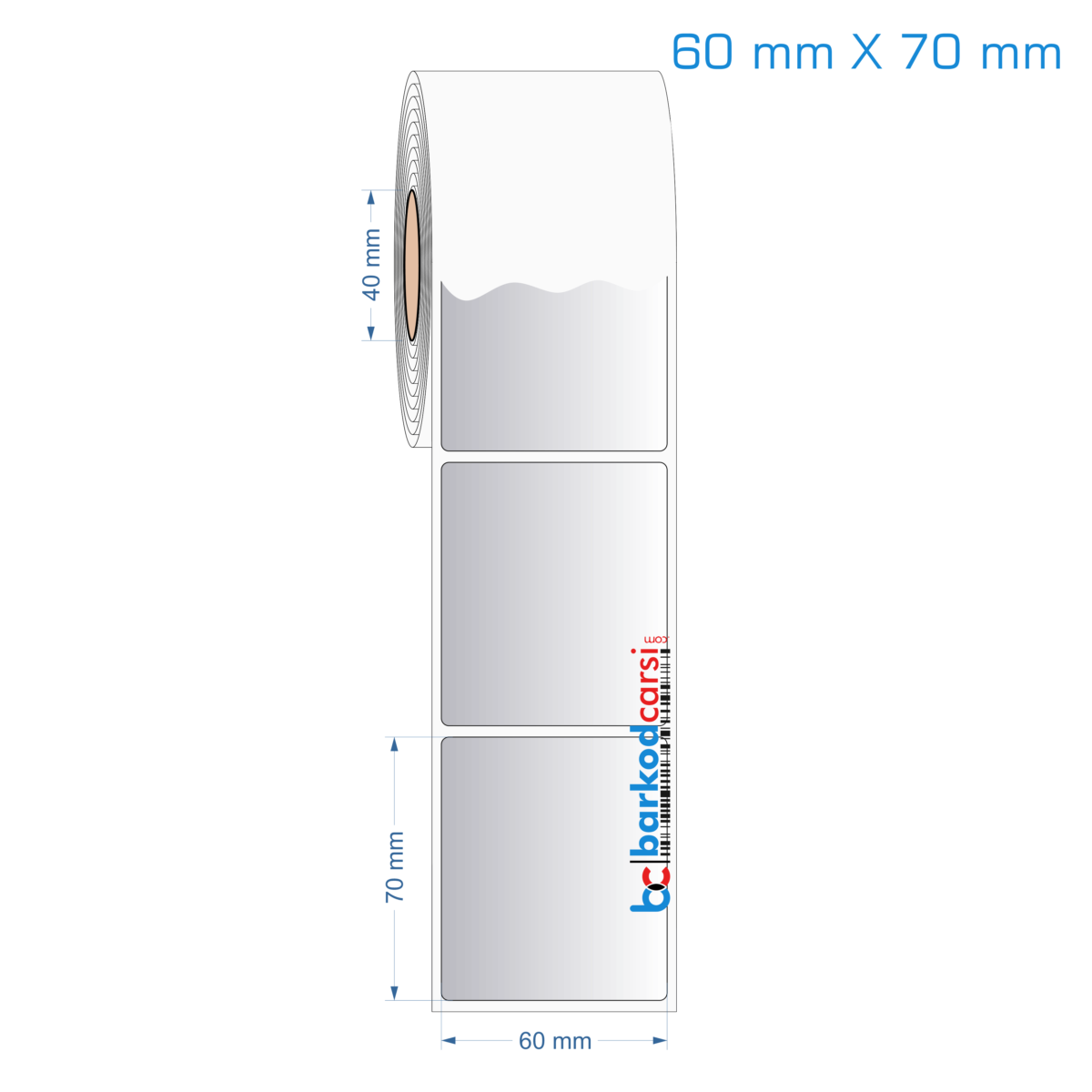 60X70 Mm Hazır Rulo Gri Alüminyum Renkli Silvermat Etiket 60X70 Mm Silvermat Etiket (Fiyatı)