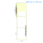 60x75 mm Etiket (Kuşe, Vellum, Eko / Lamine Termal) Fiyatları