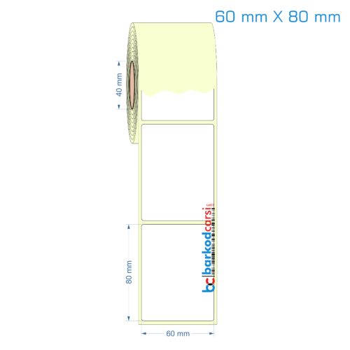 60x80 mm Etiket (Kuşe, Vellum, Eko / Lamine Termal) Fiyatları