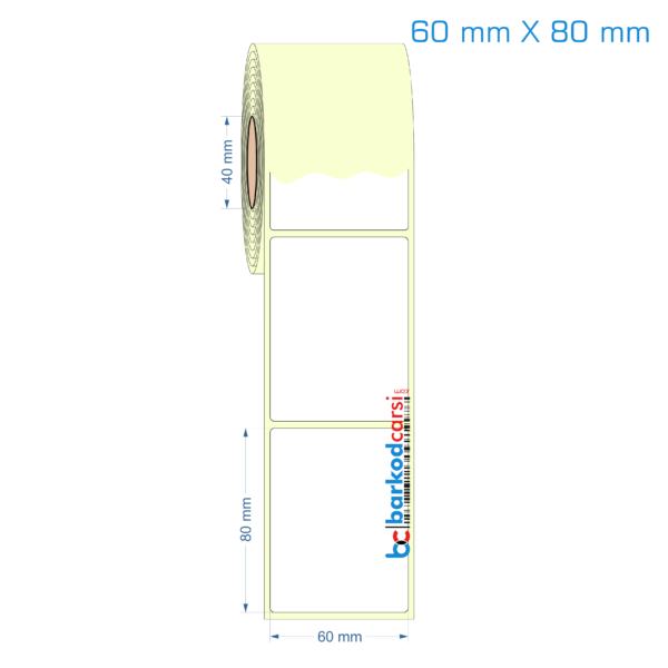 60x80 mm Etiket (Kuşe, Vellum, Eko / Lamine Termal) Fiyatları