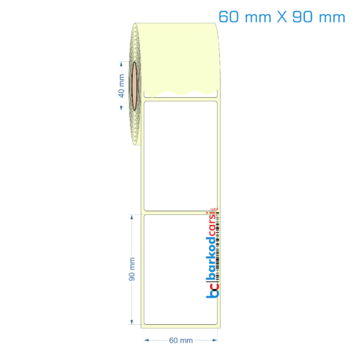 60x90 mm Etiket (Kuşe, Vellum, Eko / Lamine Termal) Fiyatları