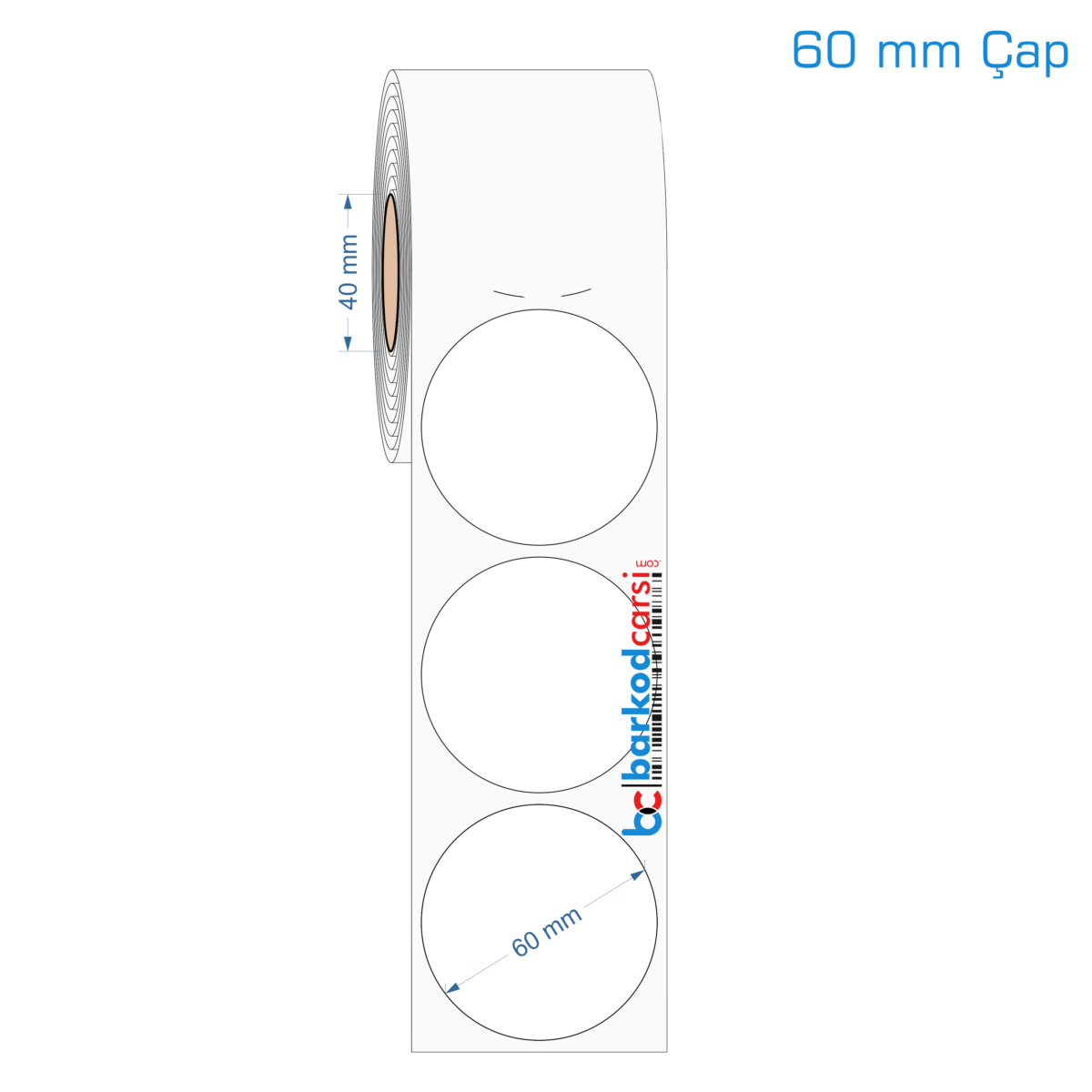 60 Mm Çap Hazır Rulo Pp Opak, Mat, Fastyre Etiketler 60 Mm Çap Opak / Mat Pp, Fastyre Etiket (Fiyatları)