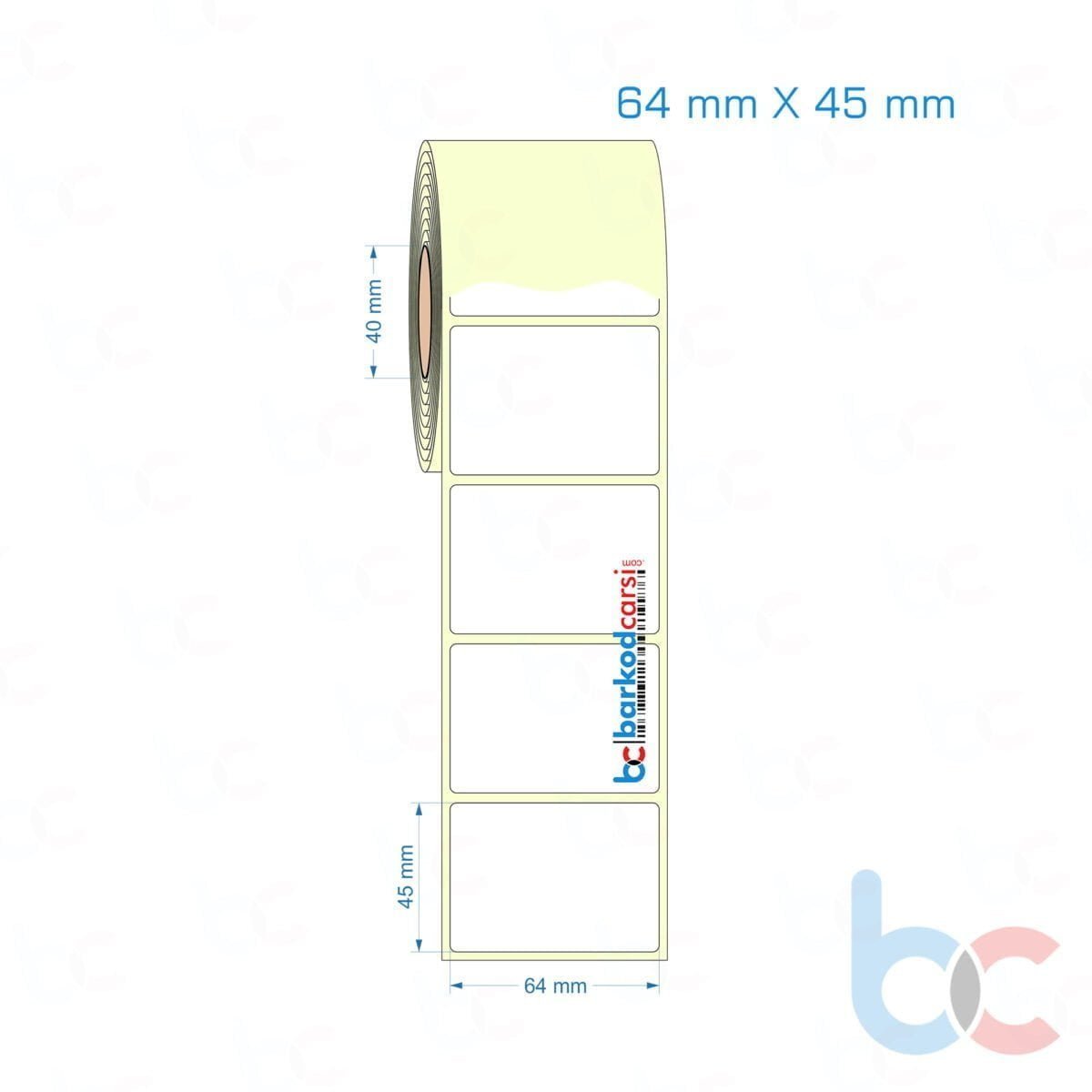 64X45 Mm Hazır Rulo Barkod Etiketi (Yapışkanlı) Kuşe / Vellum / Termal Etiket Fiyatı 64X45 Mm Etiket (Kuşe, Vellum, Eko / Lamine Termal) Fiyatları