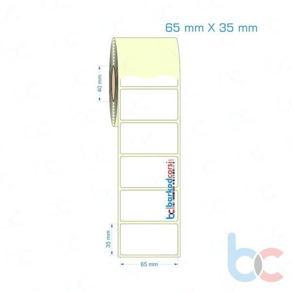 65x35 mm Etiket (Kuşe, Vellum, Eko / Lamine Termal) Fiyatları