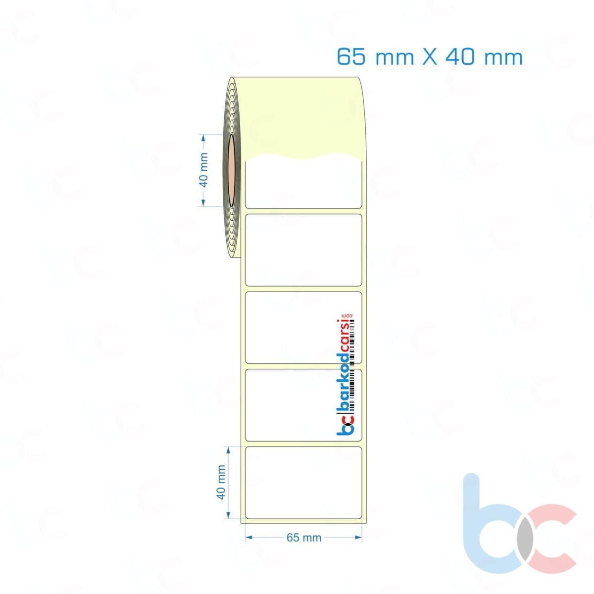 65X40 Mm Hazır Rulo Barkod Etiketi (Yapışkanlı) Kuşe / Vellum / Termal Etiket Fiyatı 65X40 Mm Etiket (Kuşe, Vellum, Eko / Lamine Termal) Fiyatları