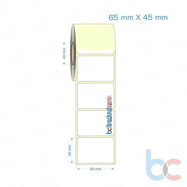 65x45 mm Etiket (Kuşe, Vellum, Eko / Lamine Termal) Fiyatları