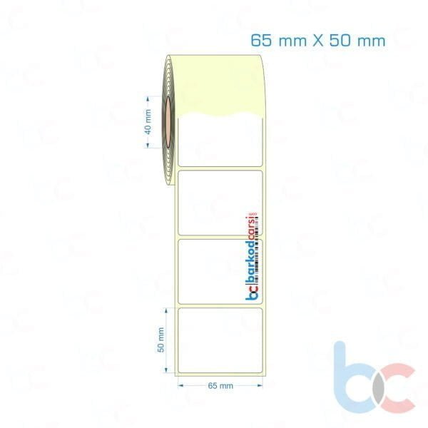 65x50 mm Etiket (Kuşe, Vellum, Eko / Lamine Termal) Fiyatları