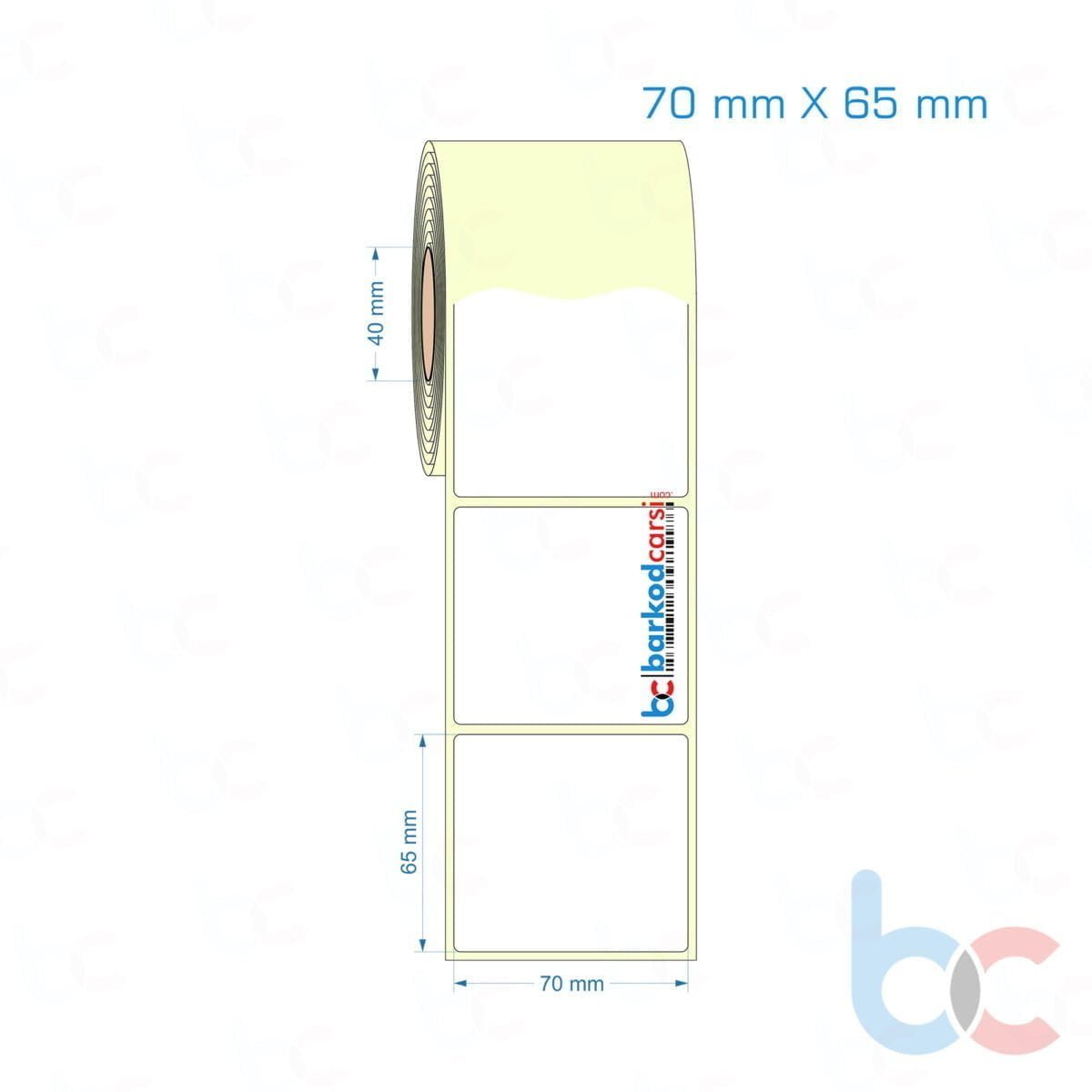 70X65 Mm Hazır Rulo Barkod Etiketi (Yapışkanlı) Kuşe / Vellum / Termal Etiket Fiyatı 70X65 Mm Etiket (Kuşe, Vellum, Eko / Lamine Termal) Fiyatları