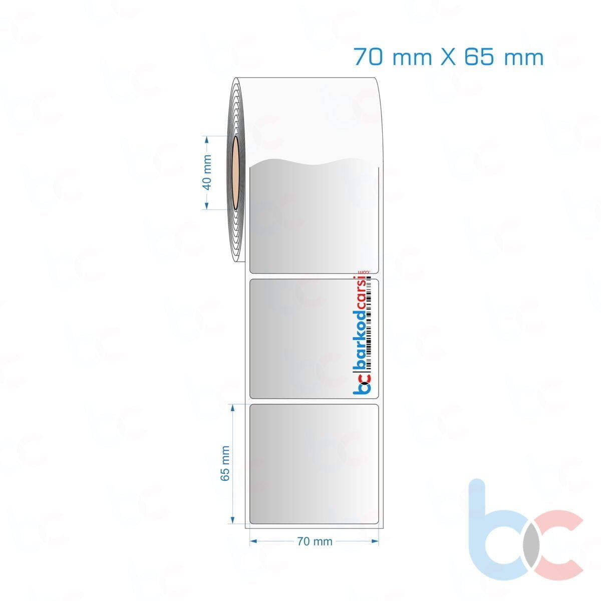 70X65 Mm Hazır Rulo Gri Alüminyum Renkli Silvermat Etiket 70X65 Mm Silvermat Etiket (Fiyatı)