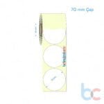 70 mm Çap Etiket (Kuşe, Vellum, Eko / Lamine Termal) Fiyatları