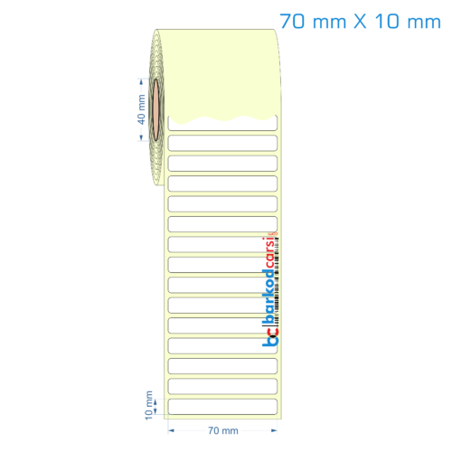 70x10 mm Etiket (Kuşe, Vellum, Eko / Lamine Termal) Fiyatları
