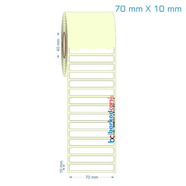 70x10 mm Etiket (Kuşe, Vellum, Eko / Lamine Termal) Fiyatları