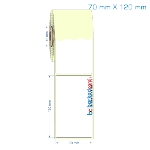 70x120 mm Etiket (Kuşe, Vellum, Eko / Lamine Termal) Fiyatları